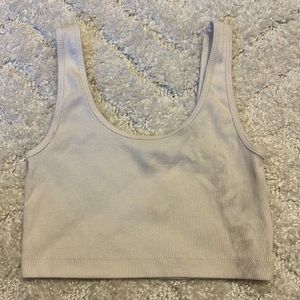 h&m beige crop tank